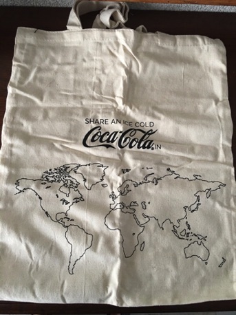 9641-20 € 3,00 coca cola stoffen tas linnen